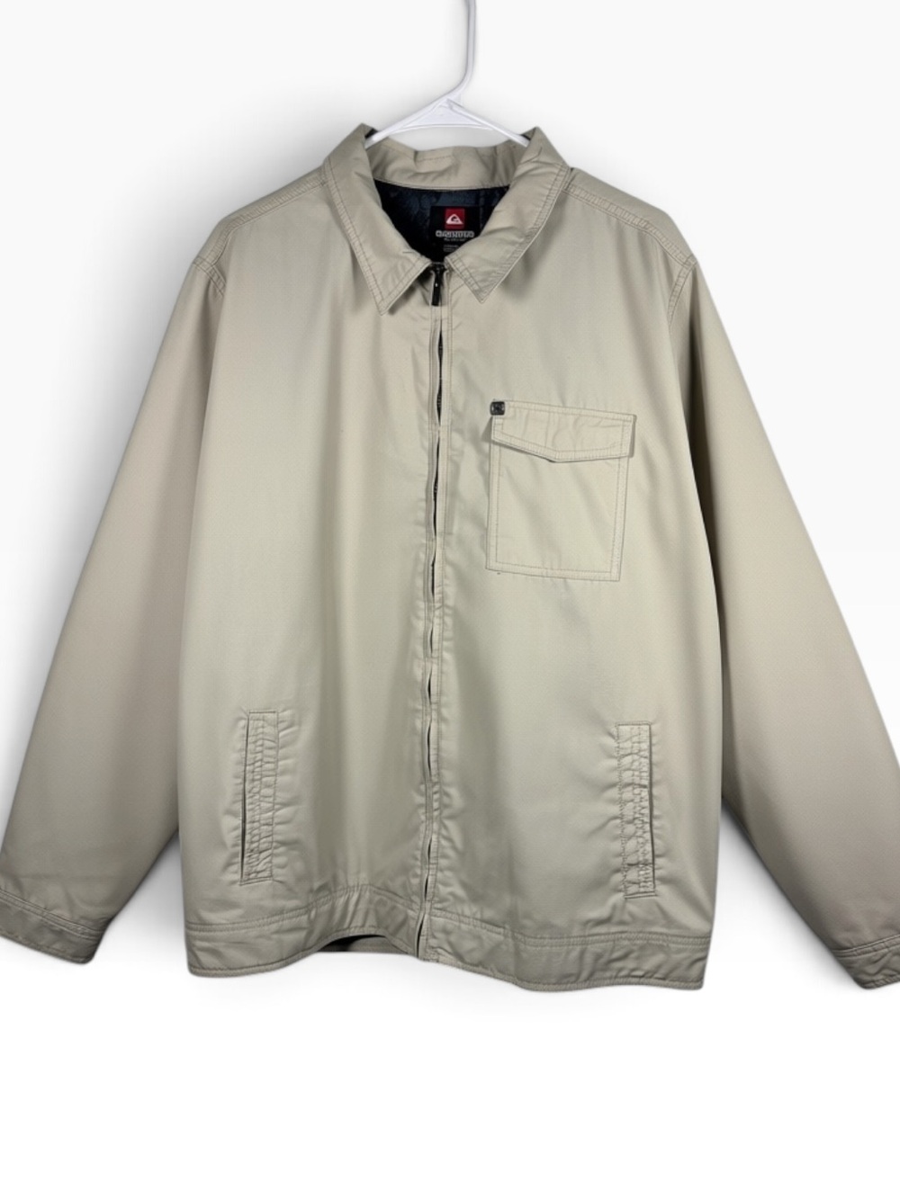 Quiksilver Men's Light Beige Zip-Up Shirt Jacket beige taupe tan